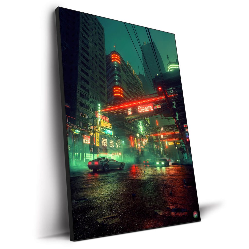 Cyberpunk Gritty Tech Cityscape Wall Art - Cyberpunk 2077 Merch