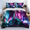 Cyberpunk Motorcycle Sexy Girl Comforter Bedding Set Duvet Cover Bed Set Quilt Cover Pillowcase king Queen 18 - Cyberpunk 2077 Merch