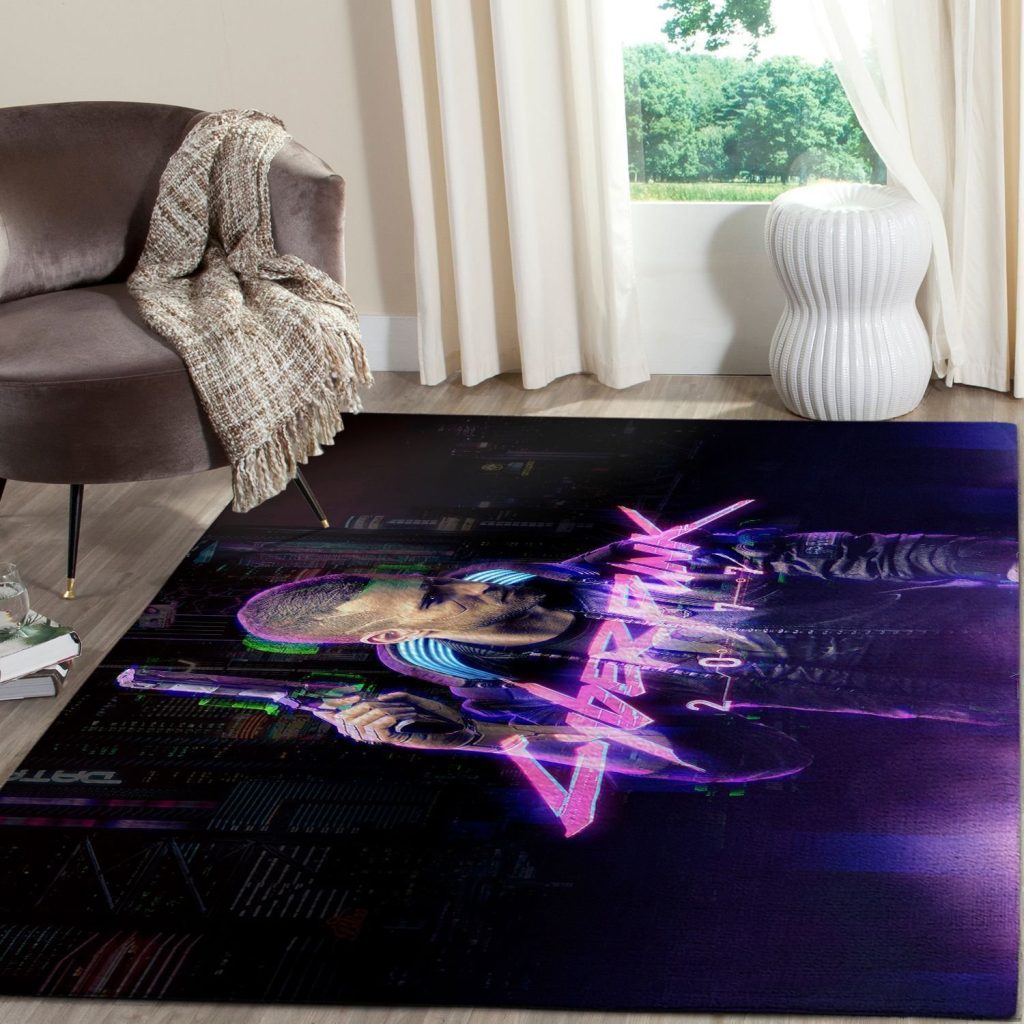 cyberpunk 2077 futuristic gaming area rugs living room carpet fn120127 local brands floor decor the us decorh4s2s - Cyberpunk 2077 Merch