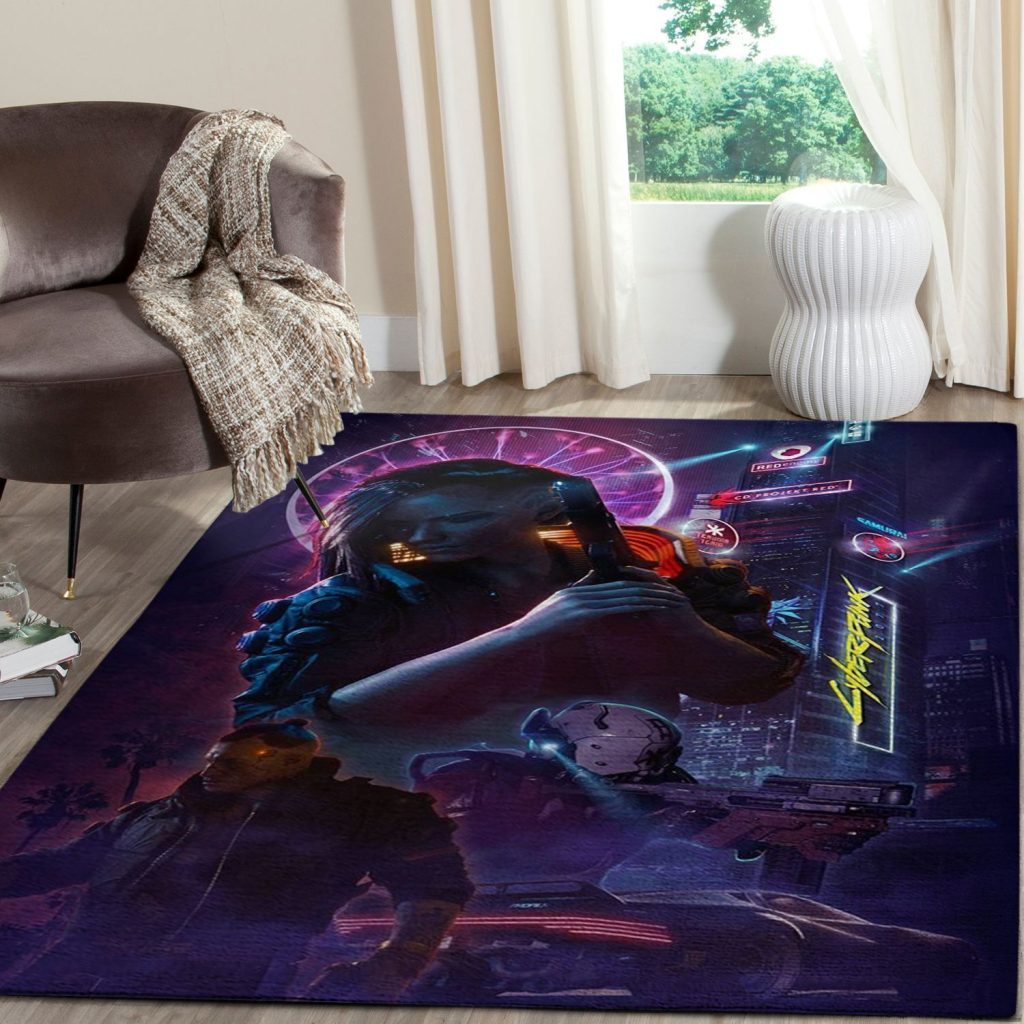 cyberpunk 2077 futuristic gaming area rugs living room carpet fn120137 local brands floor decor the us decor7gnow - Cyberpunk 2077 Merch