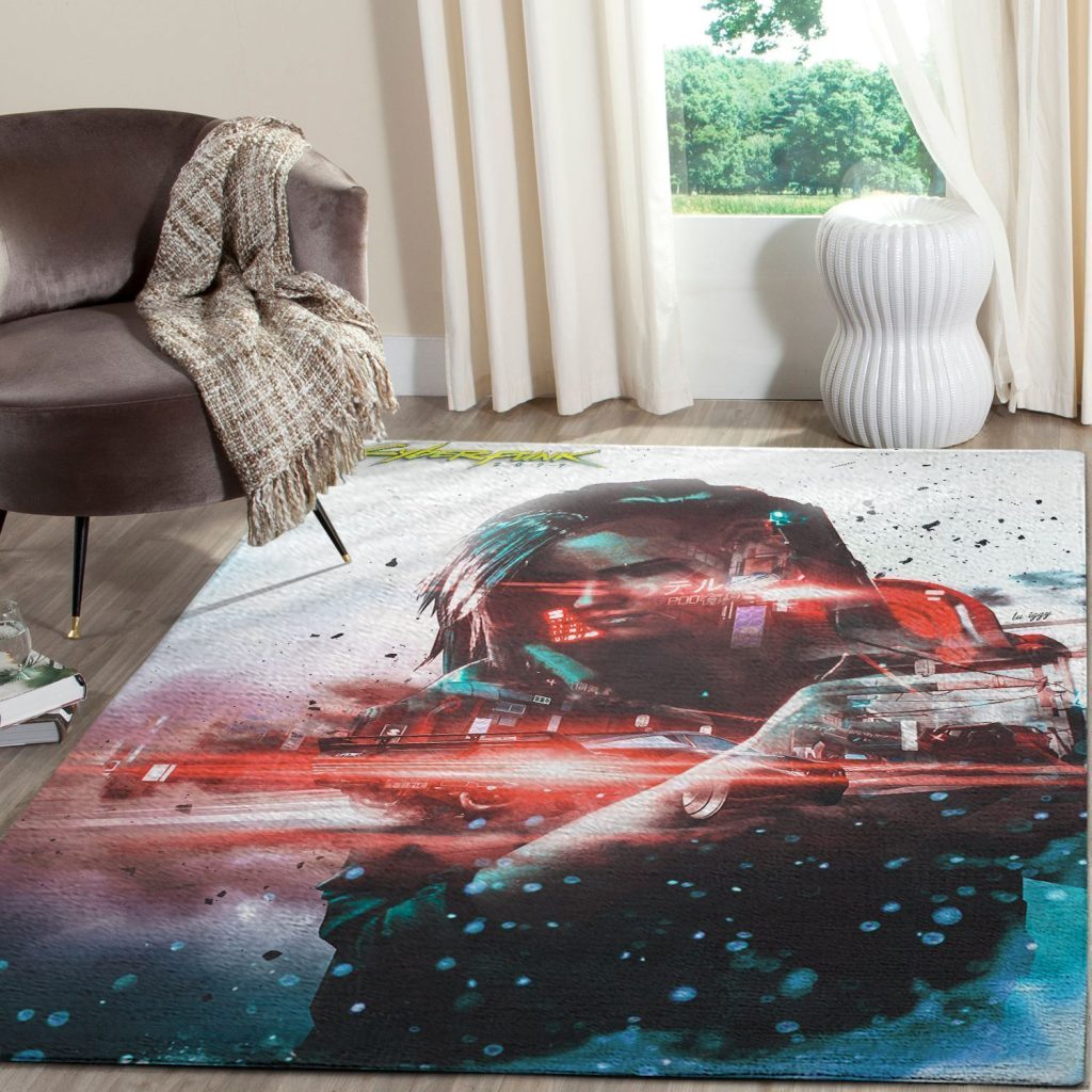 cyberpunk 2077 futuristic gaming area rugs living room carpet fn140101 local brands floor decor the us decorvkm7a - Cyberpunk 2077 Merch