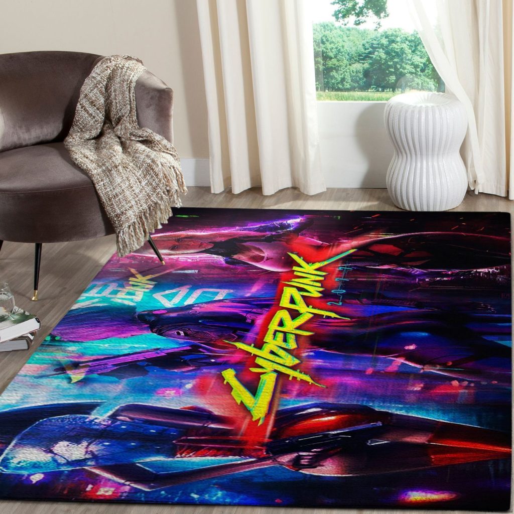 cyberpunk 2077 futuristic gaming area rugs living room carpet fn140105 local brands floor decor the us decorwlkjw - Cyberpunk 2077 Merch