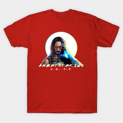 Cyberpunk 2077 Keanu Reeves T-Shirt Official Cow Anime Merch