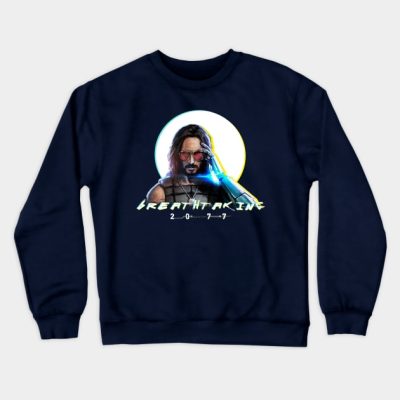 Cyberpunk 2077 Keanu Reeves Crewneck Sweatshirt Official Cow Anime Merch