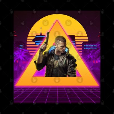 Cyberpunk Male Protagonist City Neon Throw Pillow Official Cow Anime Merch