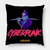 Cyberpunk Samurai Future Is Here 2077 Throw Pillow Official Cow Anime Merch