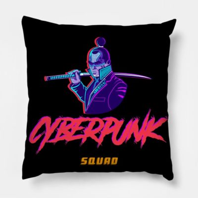 Cyberpunk Samurai Future Is Here 2077 Throw Pillow Official Cow Anime Merch