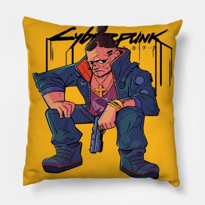 Jackie Welles Cyberpunk 2077 Throw Pillow Official Cow Anime Merch