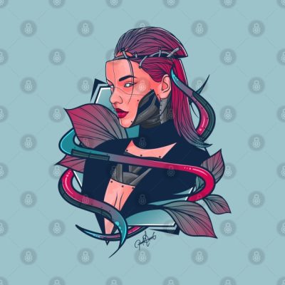 Cyberpunk Girl Throw Pillow Official Cow Anime Merch