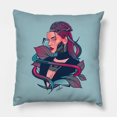 Cyberpunk Girl Throw Pillow Official Cow Anime Merch