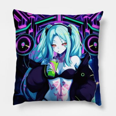 Night City Throw Pillow Official Cow Anime Merch