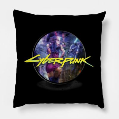 Cyberpunk Girl Throw Pillow Official Cow Anime Merch