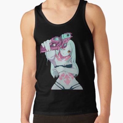 Cyberpunk Edgerunners Rebecca Sexy Gun Tank Top Official Cow Anime Merch