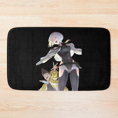 Lucy And David - Cyberpunk Edgerunners Bath Mat Official Cow Anime Merch
