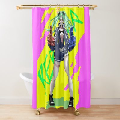 Cyberpunk Edgerunners Rebecca, Cyberpunk Rebecca, Cyberpunk Edgerunners Shower Curtain Official Cow Anime Merch
