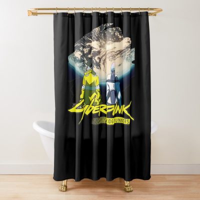Cyberpunk Edgerunners Game Shower Curtain Official Cow Anime Merch