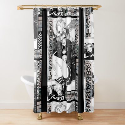 Rebecca | Cyberpunk: Edgerunners Shower Curtain Official Cow Anime Merch