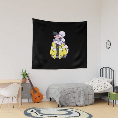 Lucy And David - Cyberpunk Edgerunners Tapestry Official Cow Anime Merch