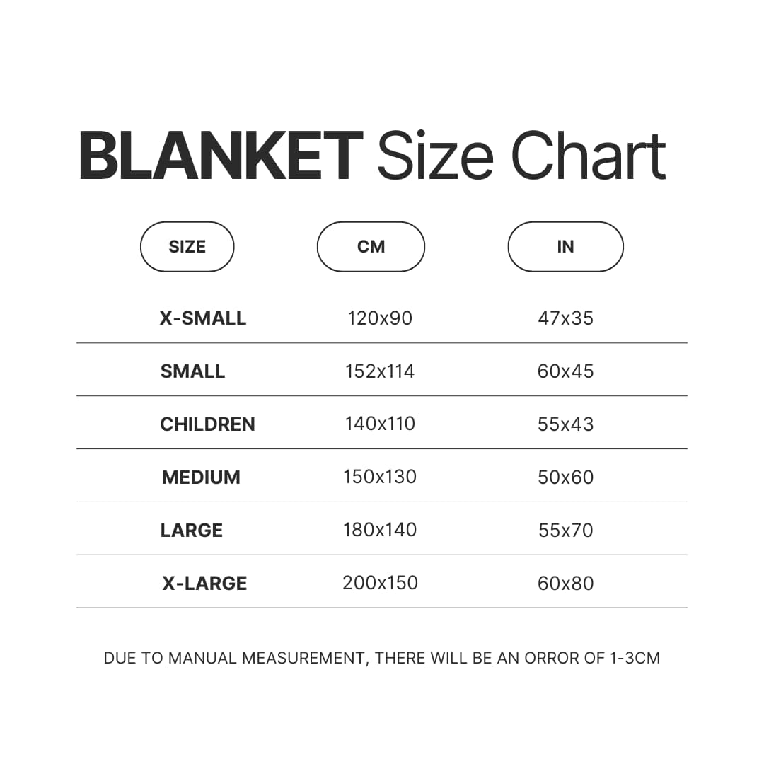 Blanket Size Chart - Cyberpunk 2077 Merch