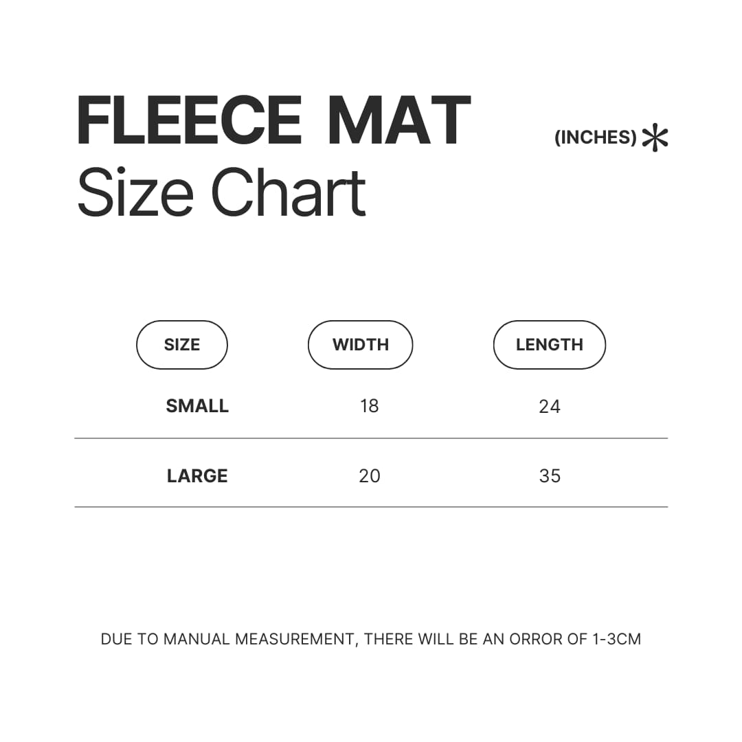Fleece Mat Size Chart - Cyberpunk 2077 Merch
