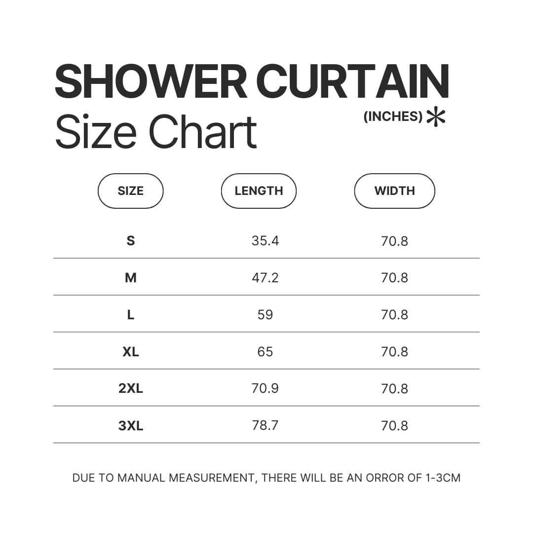 Shower Curtain Size Chart - Cyberpunk 2077 Merch