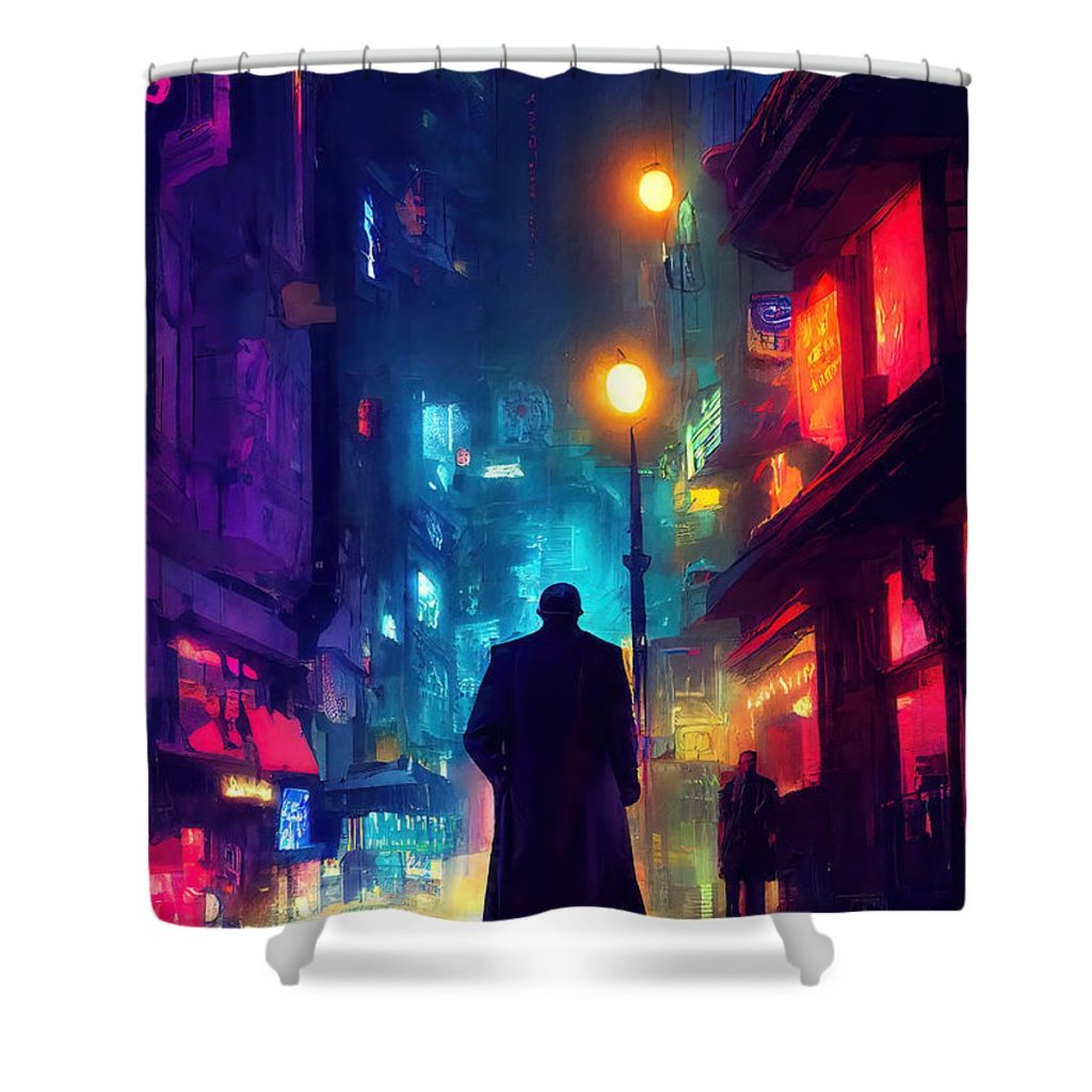 on a midnight street 01 am fineartprints - Cyberpunk 2077 Merch