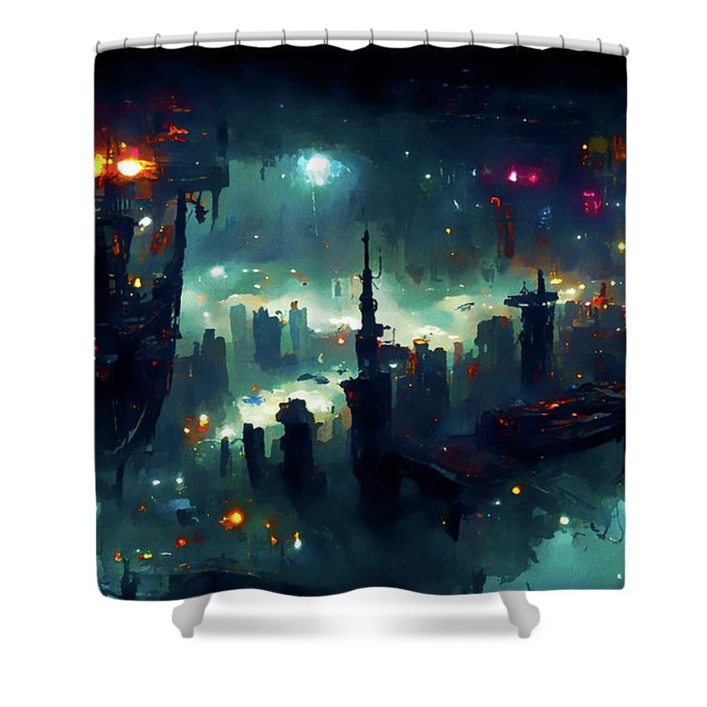postcards from the future cyberpunk cityscape 04 am fineartprints - Cyberpunk 2077 Merch