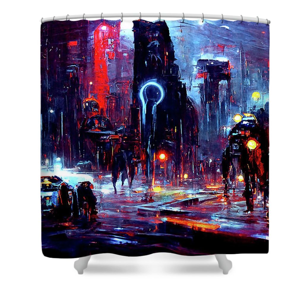 postcards from the future cyberpunk street 01 am fineartprints - Cyberpunk 2077 Merch