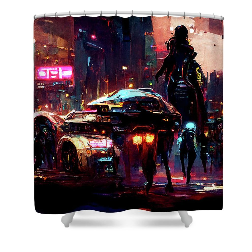 postcards from the future cyberpunk street 02 am fineartprints - Cyberpunk 2077 Merch