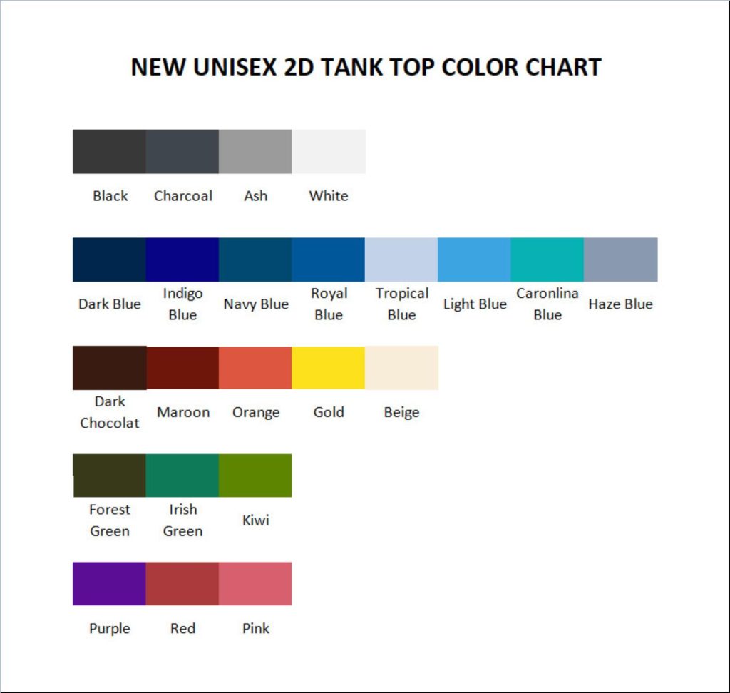 tank top color chart - Cyberpunk 2077 Merch