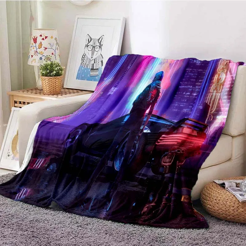 Game Cyberpunk Blanket Flannel Blanket Super Soft Fleece Throw Blankets Lightweight Warm Blanket for Couch Sofa 11 - Cyberpunk 2077 Merch
