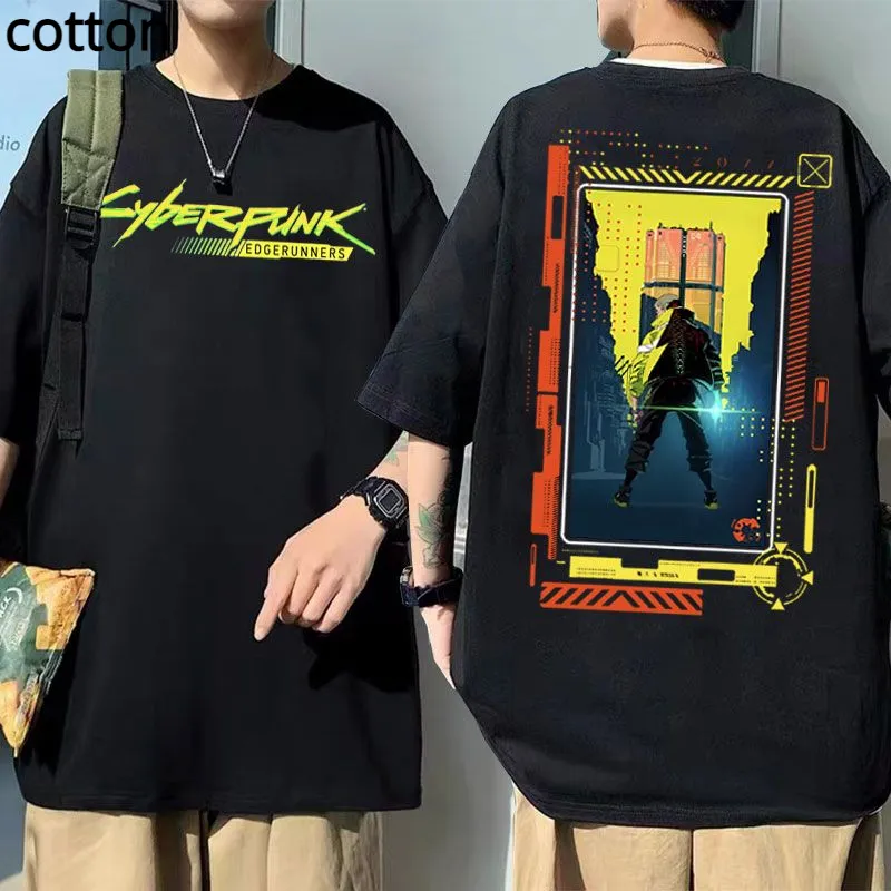 Cyberpunk Edgerunners David Martinez Double Sided Graphic T Shirt Quality Man Cool Black Streetwear Men Women - Cyberpunk 2077 Merch