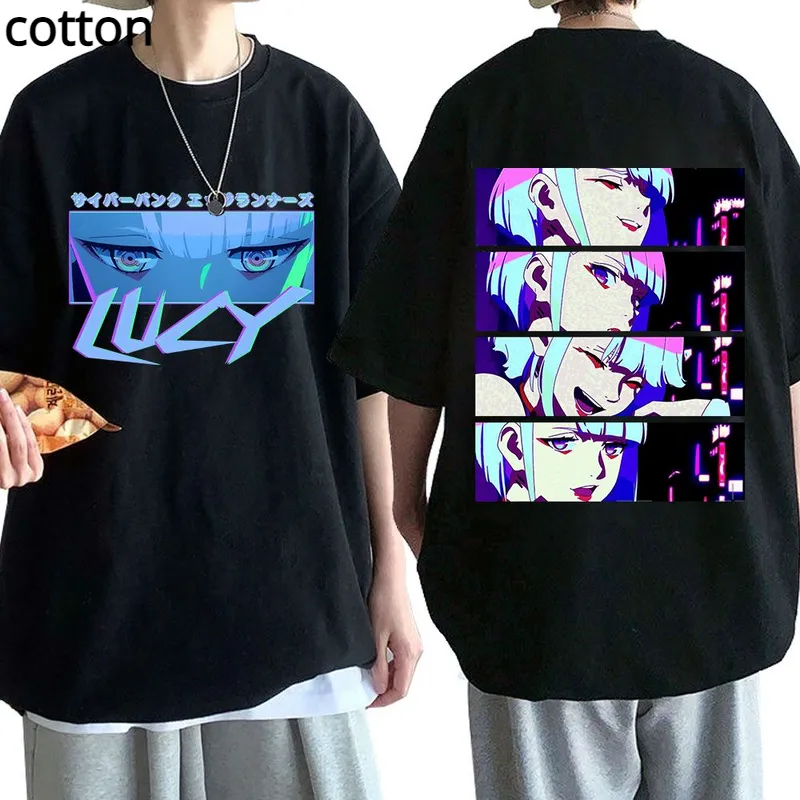 Japanese Anime Lucy Cyberpunk Edgerunners T shirts Harajuku Cartoon Printed Men Women Short Sleeves Graphic T 1 - Cyberpunk 2077 Merch
