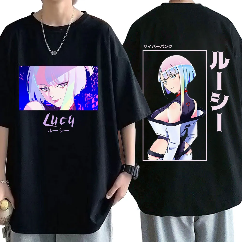 Summer Mens T shirt Anime Lucy Cyberpunk T shirts Harajuku Punk Tee Shirt Men Women s 1 - Cyberpunk 2077 Merch